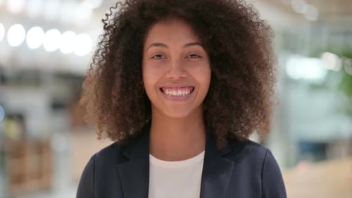 Smiling Young Adult Business Woman Close Up