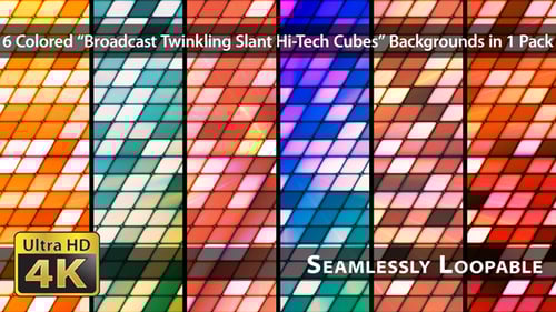 Flashing Rhombus Tile Light Wall Abstract Background Loop