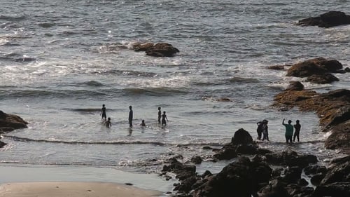People Having Fun At The Beach