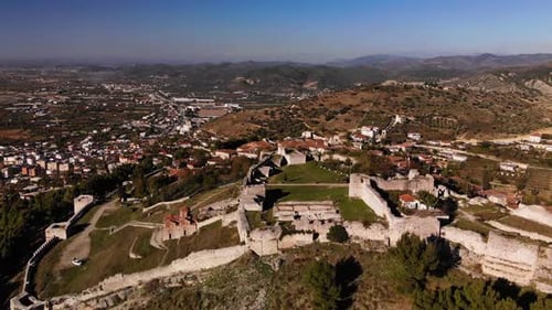Aerial View of the Old Fortress in Mountains