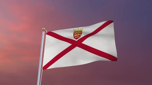 Jersey Flag Waving Animation with Realistic Fabric Movement