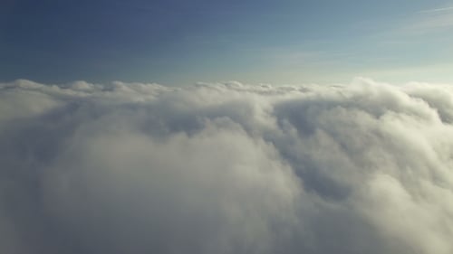Aerial View of White Clouds and Blue Sky