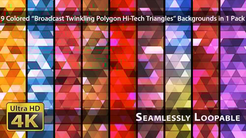 Shimmering Geometric Triangles Loop Abstract Background Animation