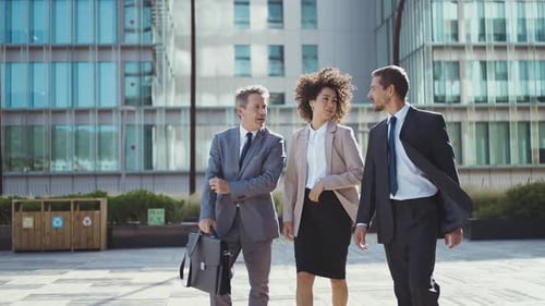 Cinematic footage of business colleagues