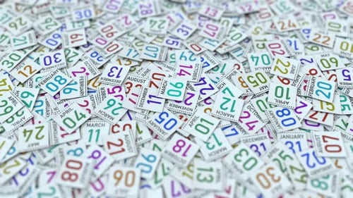 Scattered Calendar Cards Date Reveal Animation