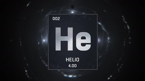 Helium Periodic Table Element Display with Futuristic Animation