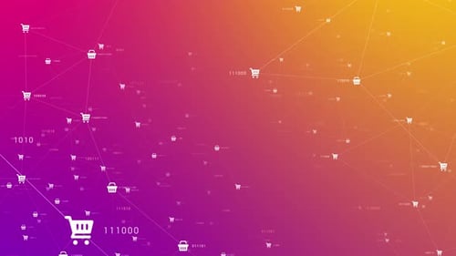 Digital E-commerce Network Loop Background Animation