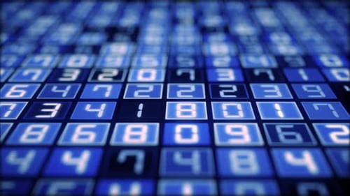 Código digital de big data hexadecimal em execução em 4K