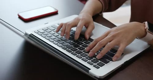 Woman type on laptop computer