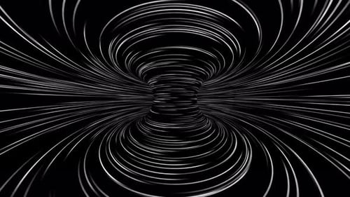 Abstract Digital White Lines Tunnel Warp Motion Background