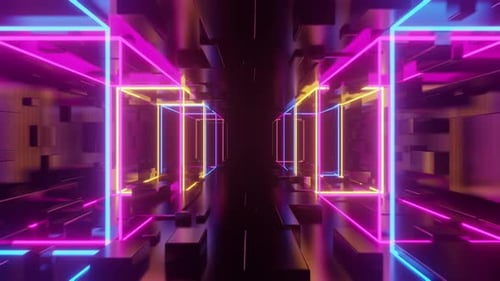 Bunter Neonlicht Konzert-Hintergrund 4K