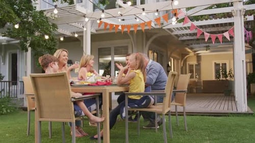 Family Gathering at Backyard Birthday Celebration