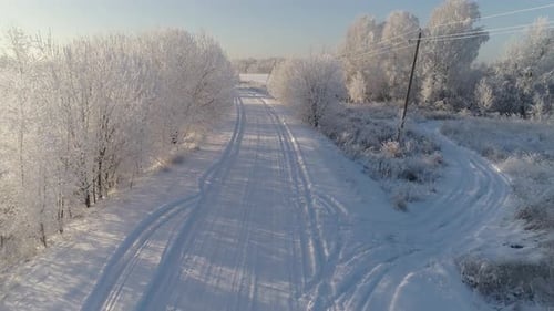 Winter Landscape in Countryside