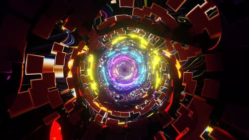 VJ Loop Tunnel Iridescence of Colors