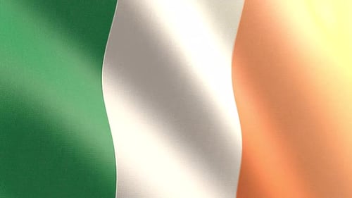 Seamless Looping Waving Flag of Ireland Animation