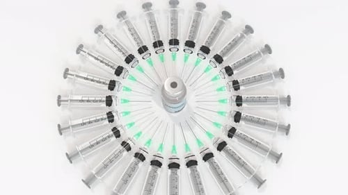 Syringes Circle Medical Vial with Zoom Animation