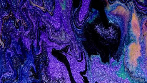 Abstrakte Farbmischung Neon Violett Grün Orange Lila Farben Tinte