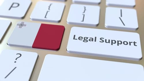 Malta Legal Support Keyboard Button Press Animation