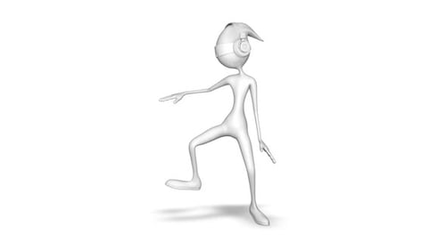 3 D Character Man Dance Loop On White Background