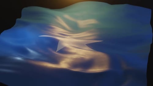 Realistic Waving Somalia National Flag Loop Animation
