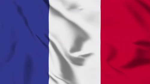 Realistic Waving French Flag Loopable Animation