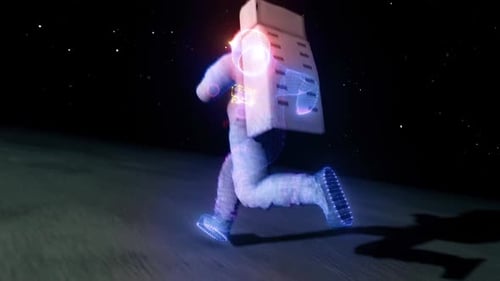 Astronauta corriendo en Moons Surface Hd
