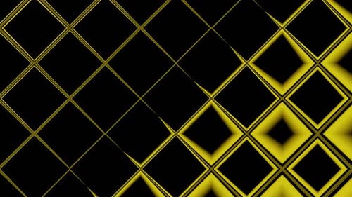 Dynamic Yellow and Black Geometric Diamond Pattern Animation