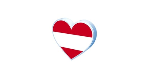 Animated 3D Heart With Austrian Flag For Patriotism