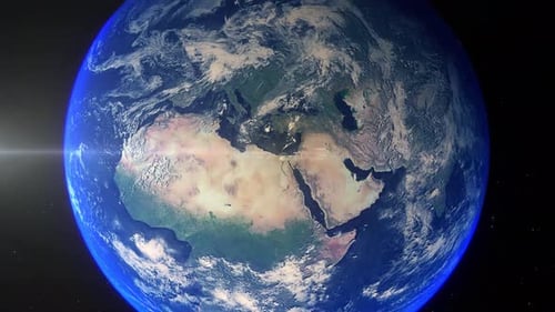 Realistic Earth Zoom Out Clouds Egypt Cairo