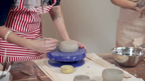 Lesson of Pottery in a Workshop
