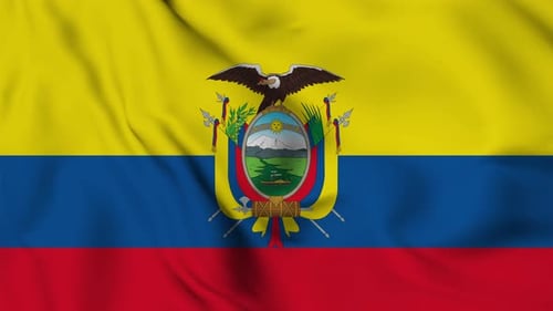 Ecuador Flag Waving Loop with Realistic Fabric Motion