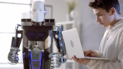 Robot Making Movements Controlled By Student