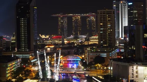 Time lapse of Building in Singapore city