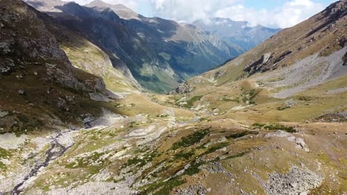 Top View of Mountain Peaks and Gorge