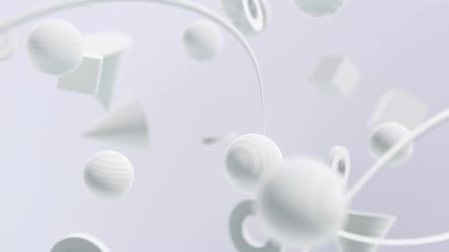 Abstract Floating Geometric Shapes Seamless Loop Background