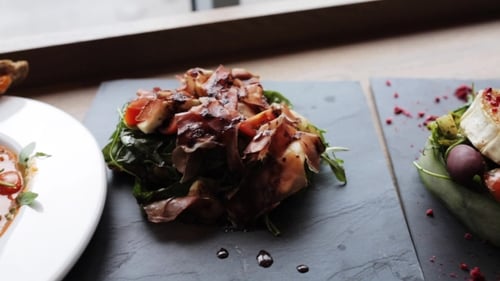 Soup, Sandwich, Salad And Drink At Restaurant 30