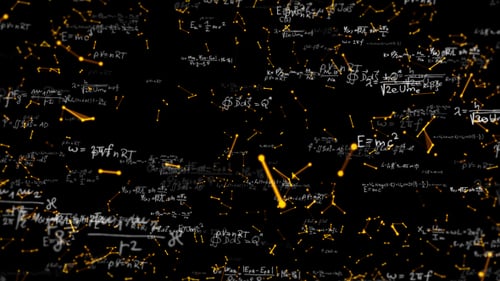 Abstract Science Formulas Digital Network Background Animation