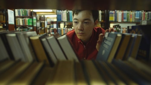 Student Chooses a Book In The Library