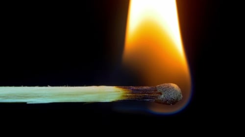 Burning Match And Flame