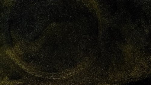 Swirling Gold Dust on Black Background