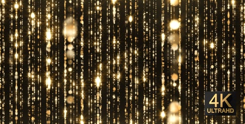 Golden Glittering Particles Falling Vertical Celebration Background