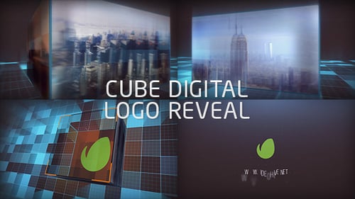 Digital Cube Geometric Logo Reveal
