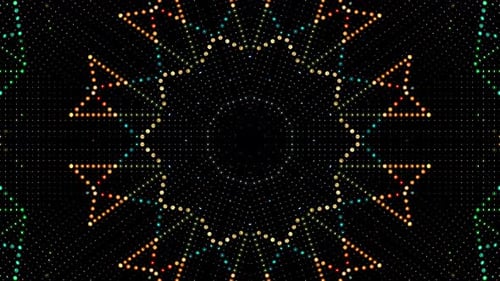 Colorful Geometric Dots Kaleidoscope Pattern Loop Background
