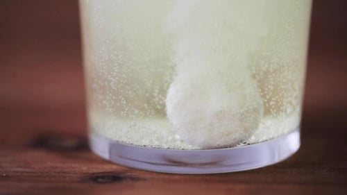 Effervescent Tablet Dissolves in Water