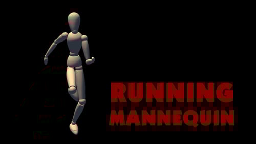 3D Mannequin Running Seamless Loop Animation