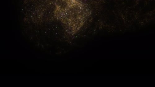 Shimmering Golden Fluid Particles Abstract Background