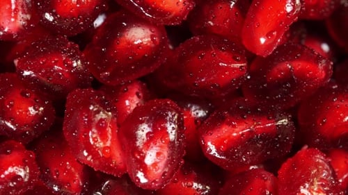 Juicy Pomegranate Seeds in Extreme Close Up