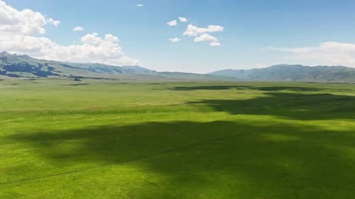 De vastes prairies et montagnes