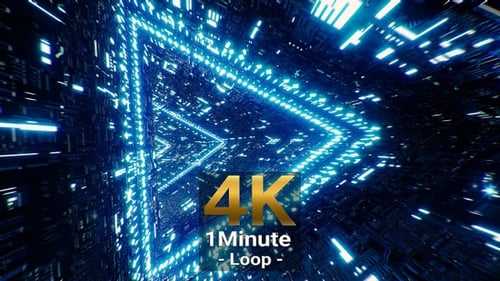 Science Fiction Triangle VJ Tunnel 4K