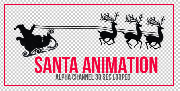 Animated Christmas Santa Sleigh Silhouette, Elements Motion Graphics ft ...